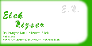 elek mizser business card